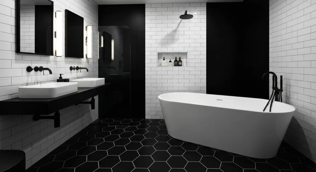 Black and White Bathroom Ideas: Bold Monochrome Design